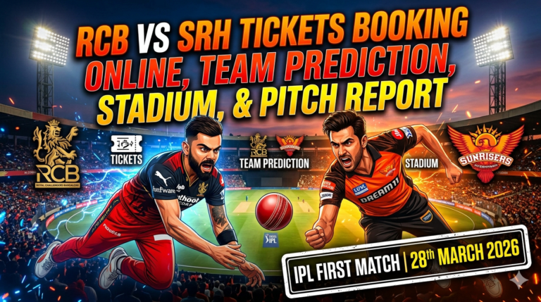 RCB vs SRH Tickets Booking Online, Team Prediction, Stadium, and Pitch Report